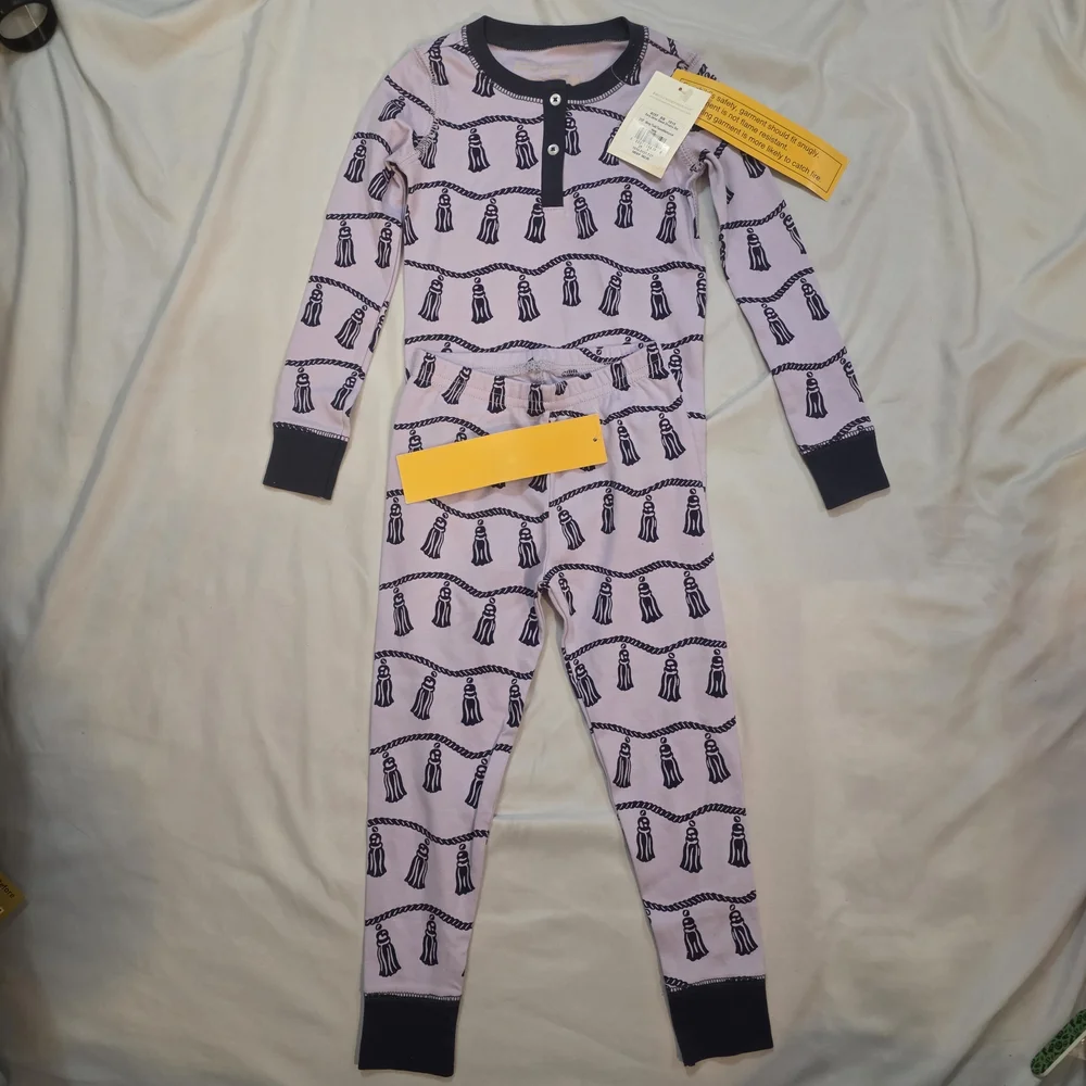 The Beaufort‎ Bonnet Company Purple and Black Kids Pajama Set